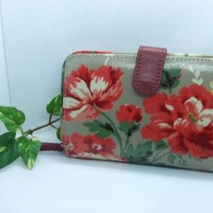 CATH KIDSTON Winter Rose FOLDED ZIP WALLET New